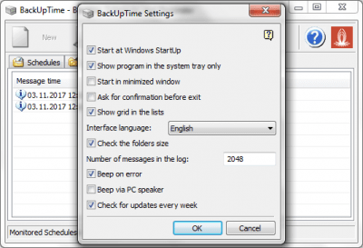 Capture d'écran de l'application BACKUPTIME - #3
