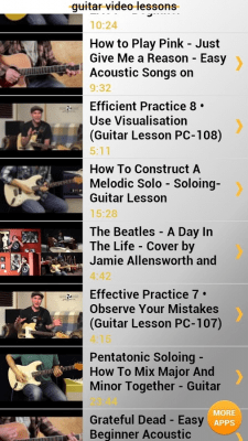 Capture d'écran de l'application Cours de guitare - #1