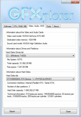 Capture d'écran de l'application GFXplorer - #3
