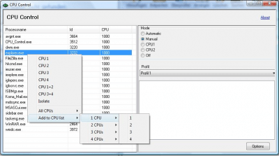 Capture d'écran de l'application CPU-Control - #1