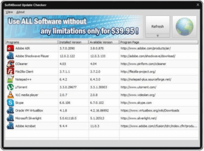 Capture d'écran de l'application Soft4Boost Update Checker - #1