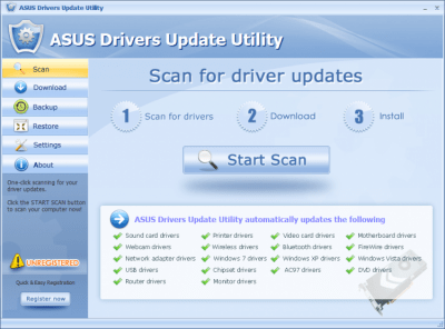 Capture d'écran de l'application ASUS Drivers Update Utility - #1