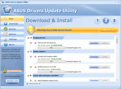 Capture d'écran de l'application ASUS Drivers Update Utility - #2