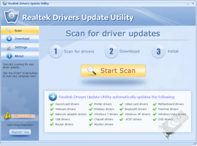 Capture d'écran de l'application Realtek Drivers Update Utility - #1