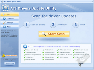 Capture d'écran de l'application ATI Drivers Update Utility - #1