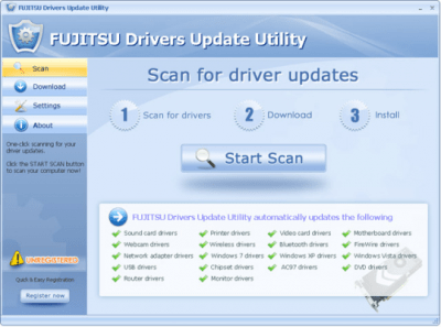 Capture d'écran de l'application Fujitsu Drivers Update Utility - #1