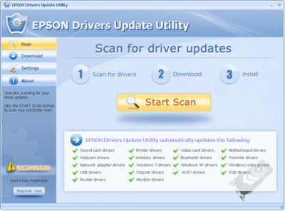 Capture d'écran de l'application EPSON Drivers Update Utility - #2