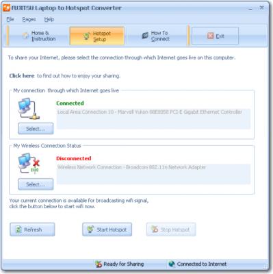 Capture d'écran de l'application FUJITSU Laptop to Hotspot Converter - #2