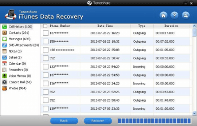 Capture d'écran de l'application Tenorshare iTunes Data Recovery - #1