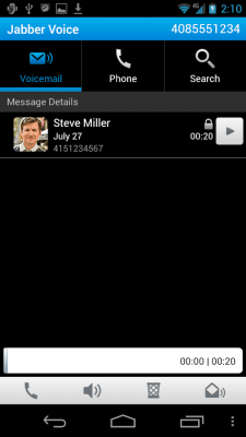 Capture d'écran de l'application Cisco Jabber Voice - #3