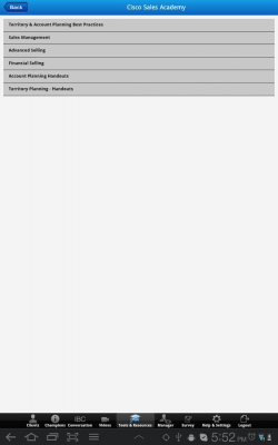 Capture d'écran de l'application Cisco CRM Partner Mobile - #4