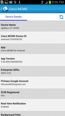 Capture d'écran de l'application Cisco MCMS Agent - #2