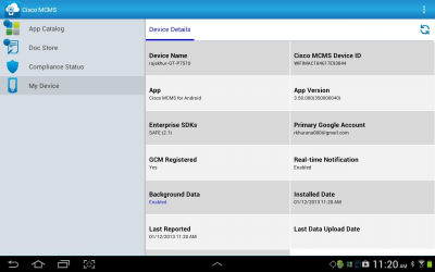 Capture d'écran de l'application Cisco MCMS Agent - #5