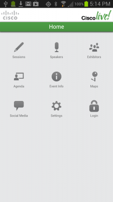 Capture d'écran de l'application Cisco Live Cancun 2013 - #1