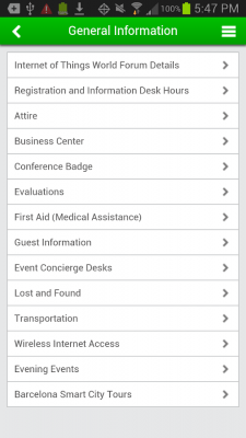 Capture d'écran de l'application Internet of Things World Forum - #4