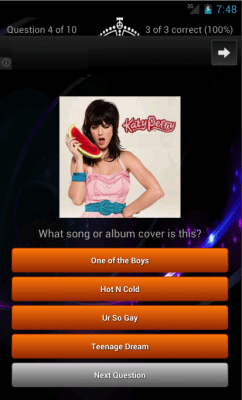 Capture d'écran de l'application Katy Perry Quiz Lyrics Game - #2