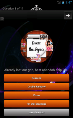 Capture d'écran de l'application Katy Perry Quiz Lyrics Game - #12
