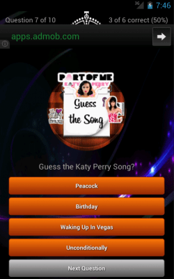 Capture d'écran de l'application Katy Perry Quiz Lyrics Game - #17