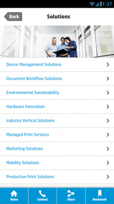 Capture d'écran de l'application HP Insights: Managed Services - #2
