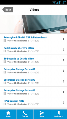 Capture d'écran de l'application HP Insights: Managed Services - #5