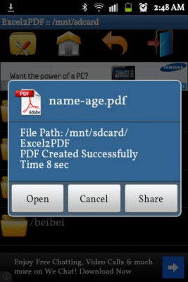 Capture d'écran de l'application Excel to PDF Converter - #4