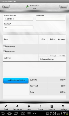 Capture d'écran de l'application Mobile Office Invoice - Quote - #7
