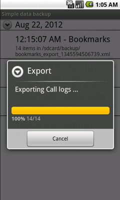 Capture d'écran de l'application CB data backup - #4