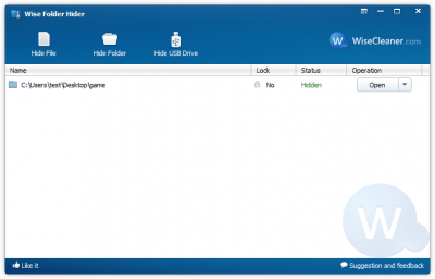 Capture d'écran de l'application Wise Folder Hider Portable - #1