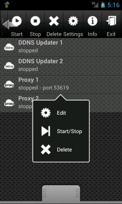 Capture d'écran de l'application Proxy Server - #1