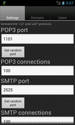 Capture d'écran de l'application Email Server - #3