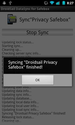 Capture d'écran de l'application DS DataSync - #3