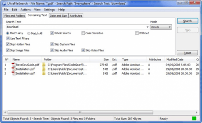 Capture d'écran de l'application UltraFileSearch - #3