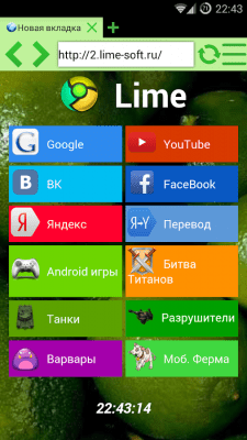 Capture d'écran de l'application Lime 2 : Navigateur WEB - #5