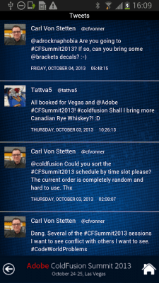 Capture d'écran de l'application CFSummit2013 - #7