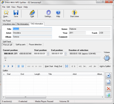 Capture d'écran de l'application Direct WAV MP3 Splitter - #1