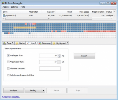 Capture d'écran de l'application Defraggler Portable - #4