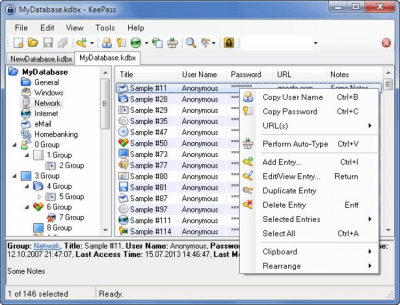 Capture d'écran de l'application KeePass Classic Edition Portable - #3
