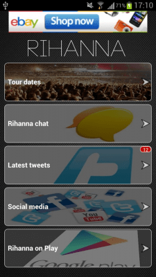 Capture d'écran de l'application Rihanna Unofficial! - #1