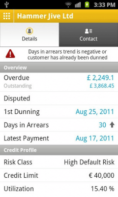 Capture d'écran de l'application SAP Financial Fact Sheet - #4