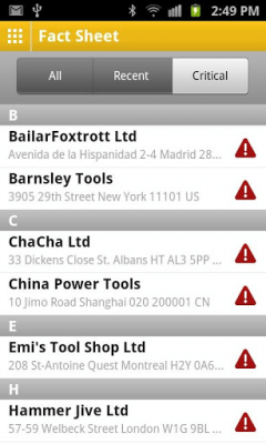 Capture d'écran de l'application SAP Financial Fact Sheet - #6
