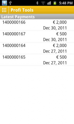 Capture d'écran de l'application SAP Financial Fact Sheet - #8