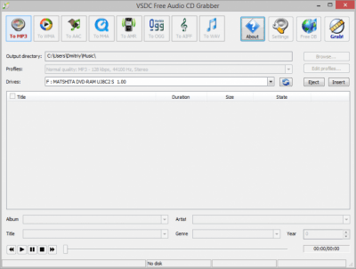 Capture d'écran de l'application Grabber audio gratuit VSDC - #1