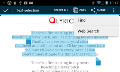 Capture d'écran de l'application Lyric Search - #16