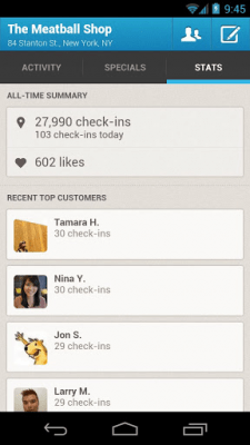 Capture d'écran de l'application Foursquare for Business - #2