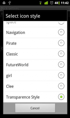 Capture d'écran de l'application Transparence Dock GO Launcher - #3