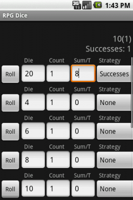 Capture d'écran de l'application rpgdice - #1