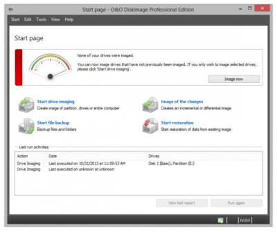 Capture d'écran de l'application O&O DiskImage - #1