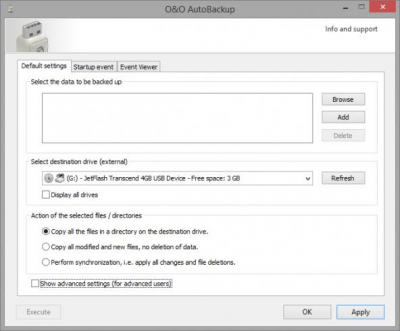 Capture d'écran de l'application O&O AutoBackup - #1