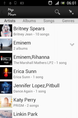 Capture d'écran de l'application Mega Player - #6