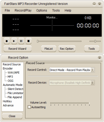 Capture d'écran de l'application FairStars MP3 Recorder - #2